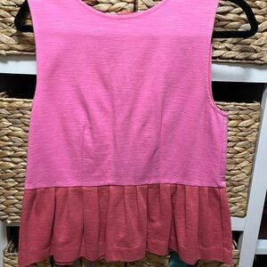 J. Crew Pink and Coral Sleeveless Top